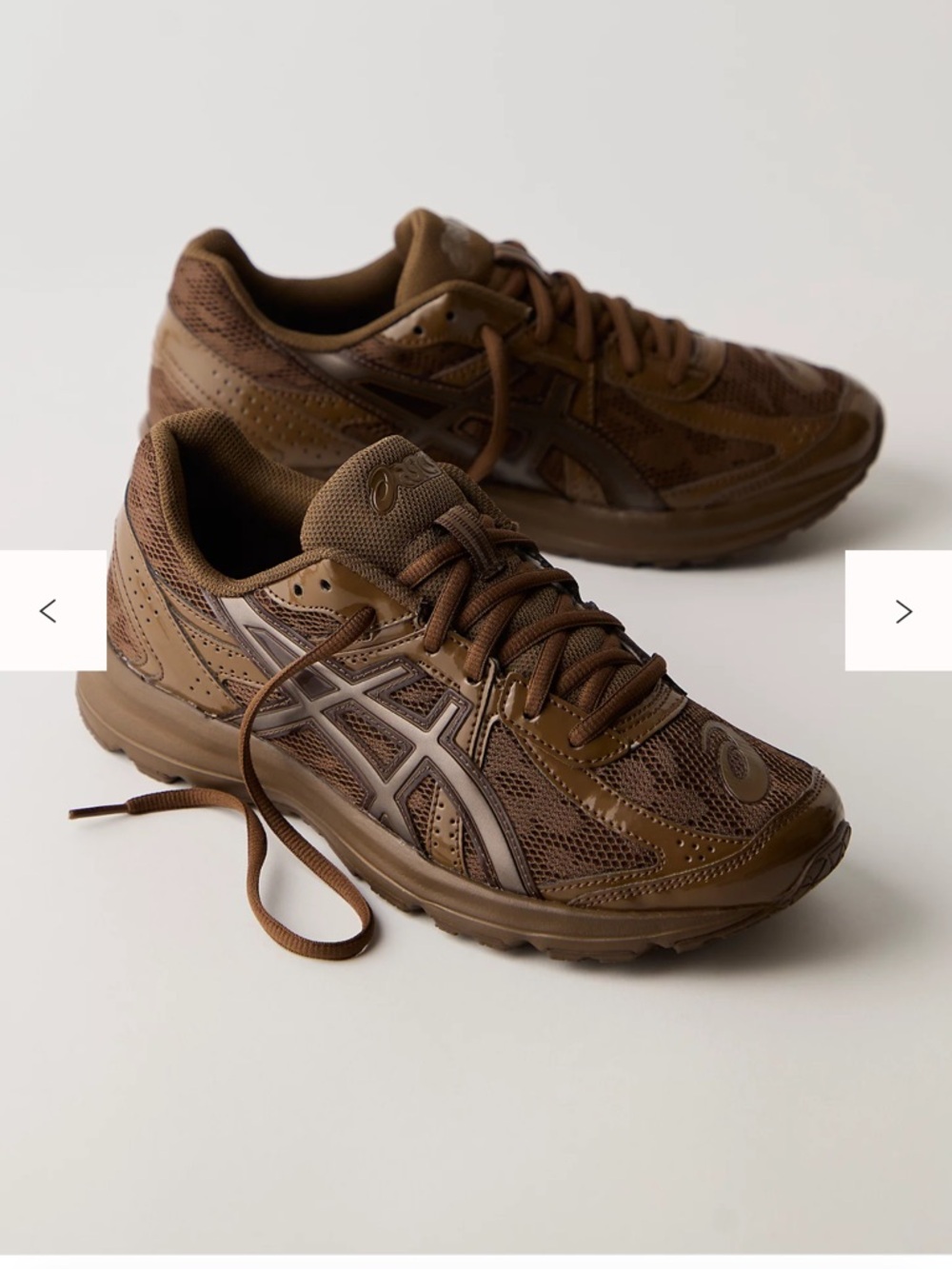 ASICS Brown Mesh Athletic Sneakers